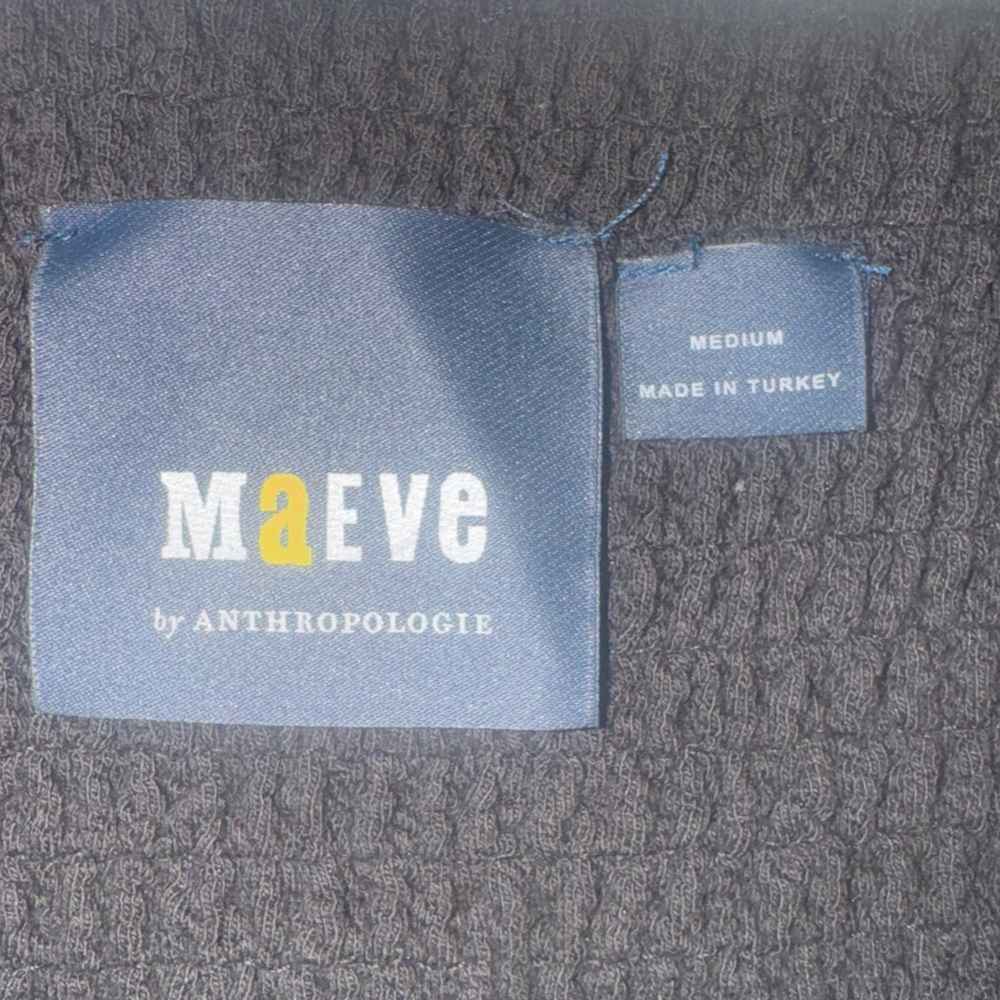 Maeve by Anthropologie Sweetheart Baby Doll Dress Puff Sleeve & Pockets Black M - Picture 10 of 14